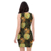 Hawaiian Golden Pineapple Edm Print Bodycon Dress-grizzshop