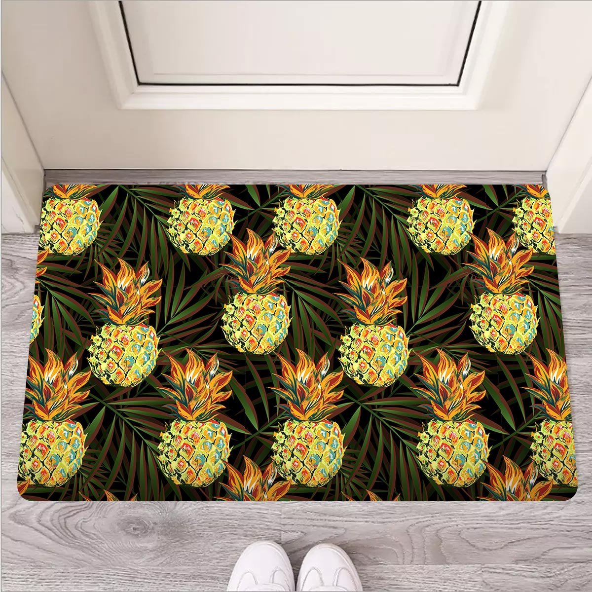 Hawaiian Golden Pineapple Edm Print Door Mat-grizzshop