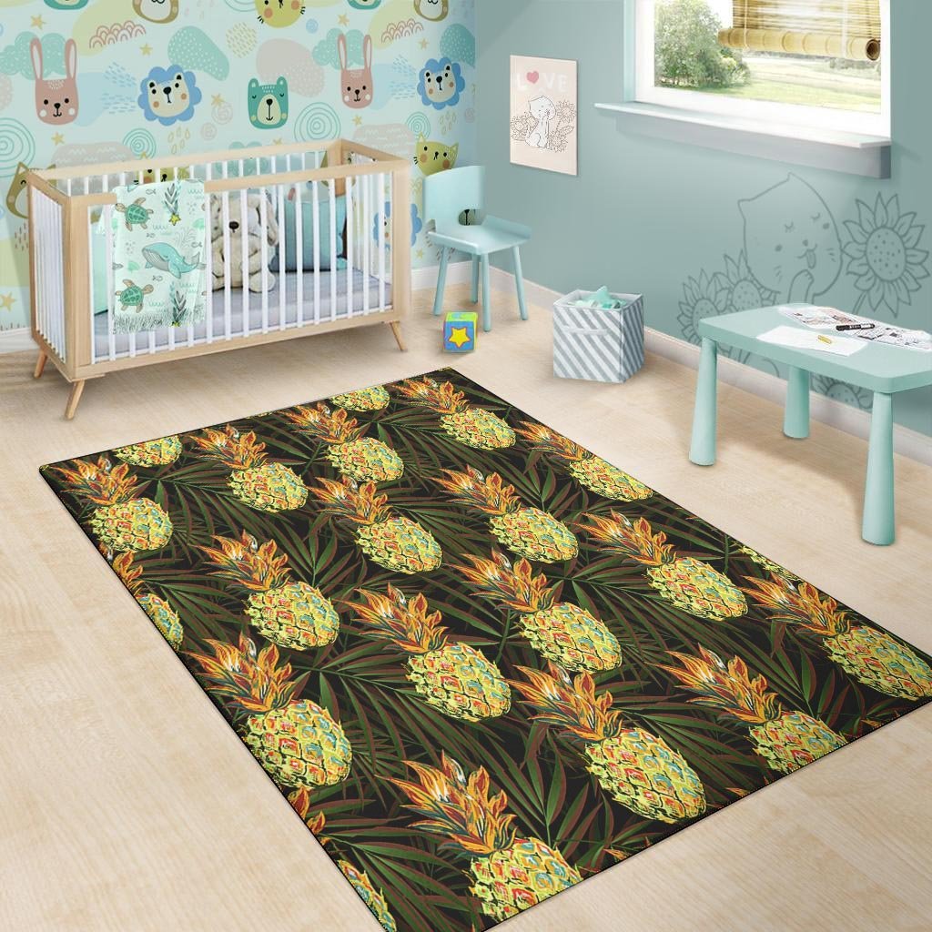 Hawaiian Golden Pineapple Edm Print Floor Mat-grizzshop