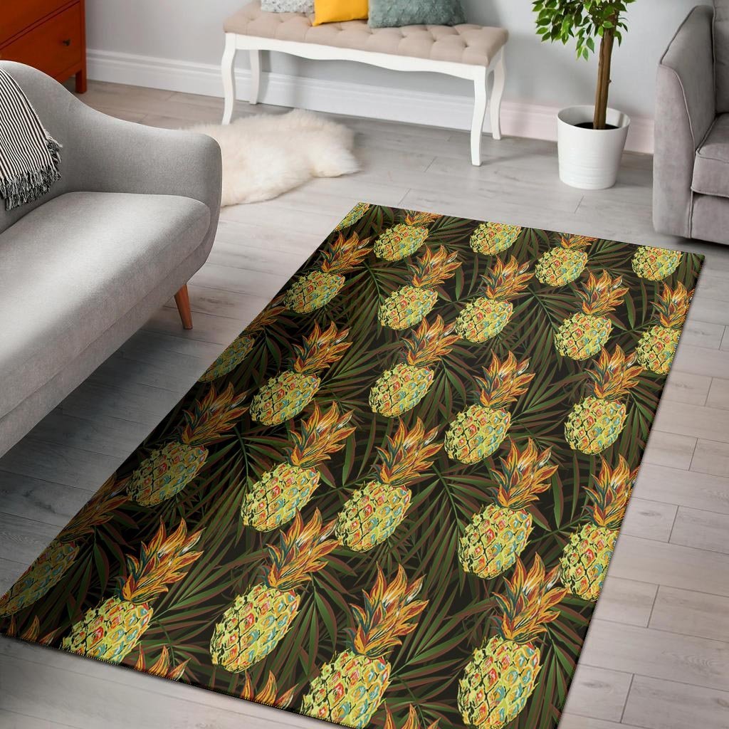 Hawaiian Golden Pineapple Edm Print Floor Mat-grizzshop