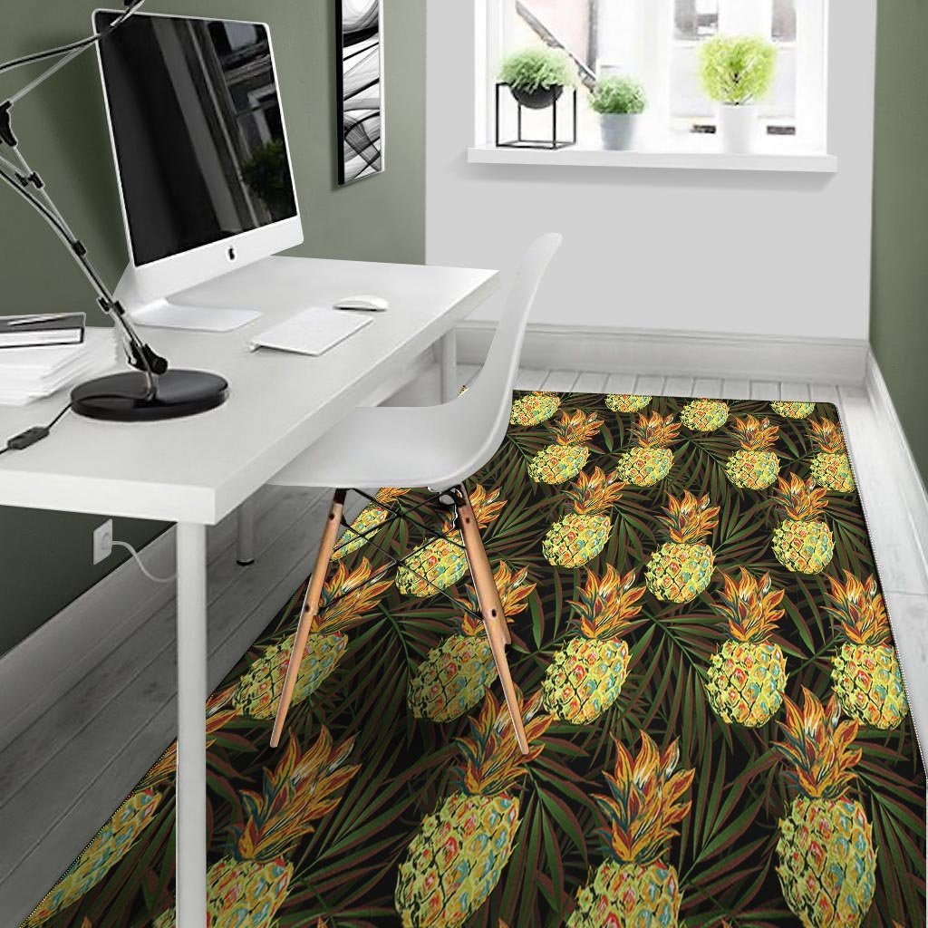 Hawaiian Golden Pineapple Edm Print Floor Mat-grizzshop