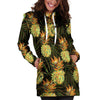 Hawaiian Golden Pineapple Edm Print Hoodie Dress-grizzshop