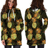 Hawaiian Golden Pineapple Edm Print Hoodie Dress-grizzshop