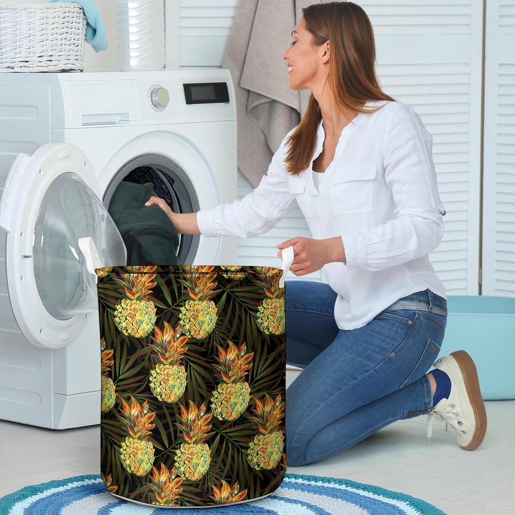 Hawaiian Golden Pineapple Edm Print Laundry Basket-grizzshop