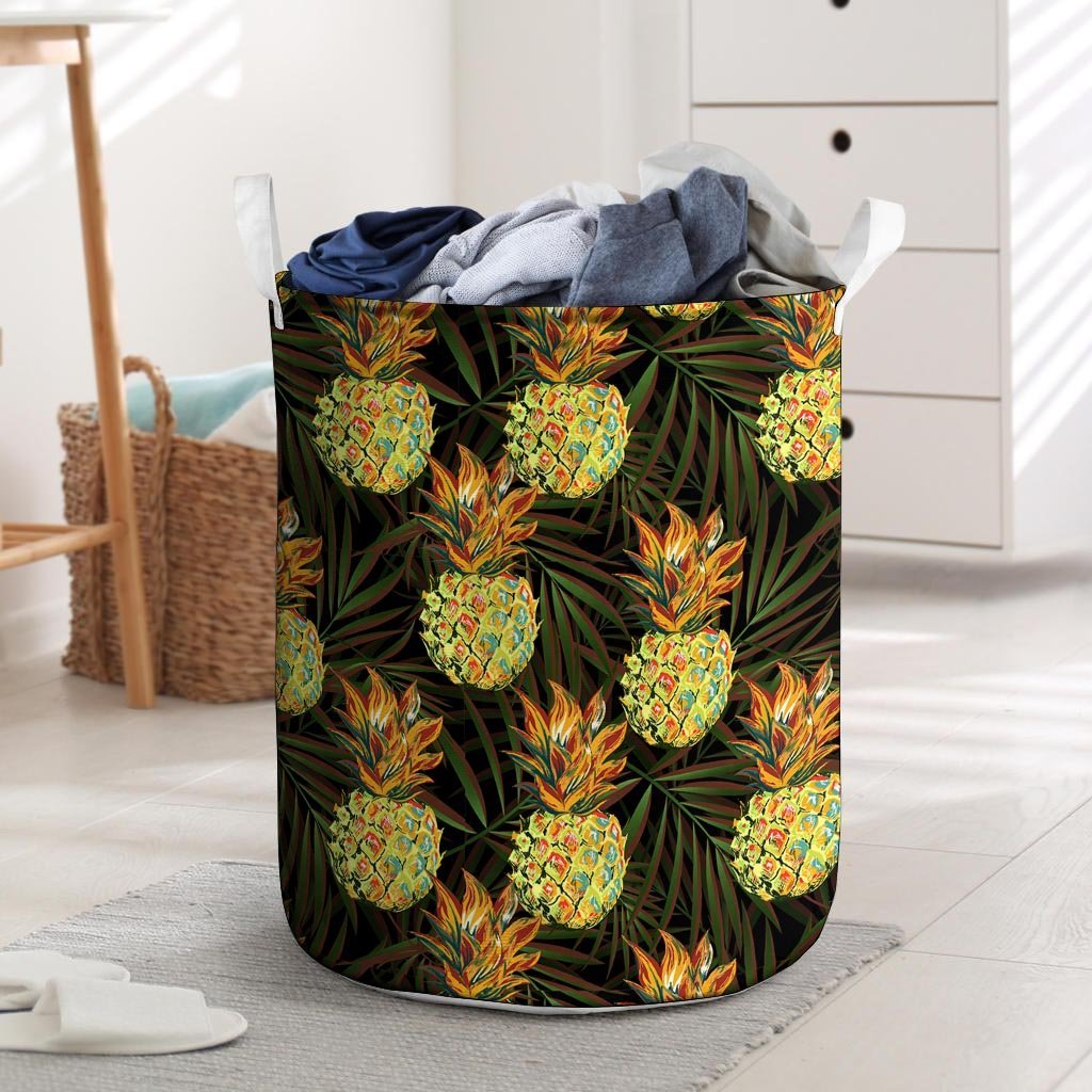 Hawaiian Golden Pineapple Edm Print Laundry Basket-grizzshop