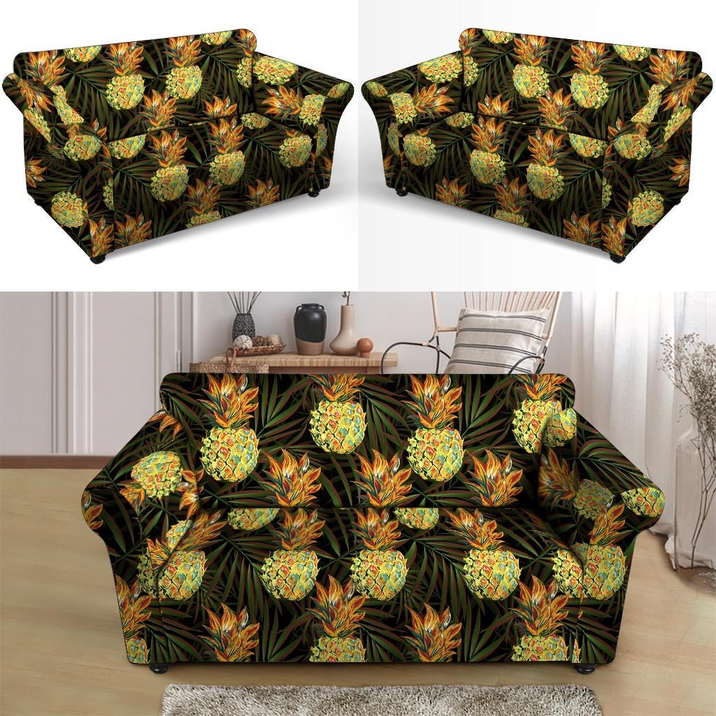 Hawaiian Golden Pineapple Edm Print Loveseat Cover-grizzshop