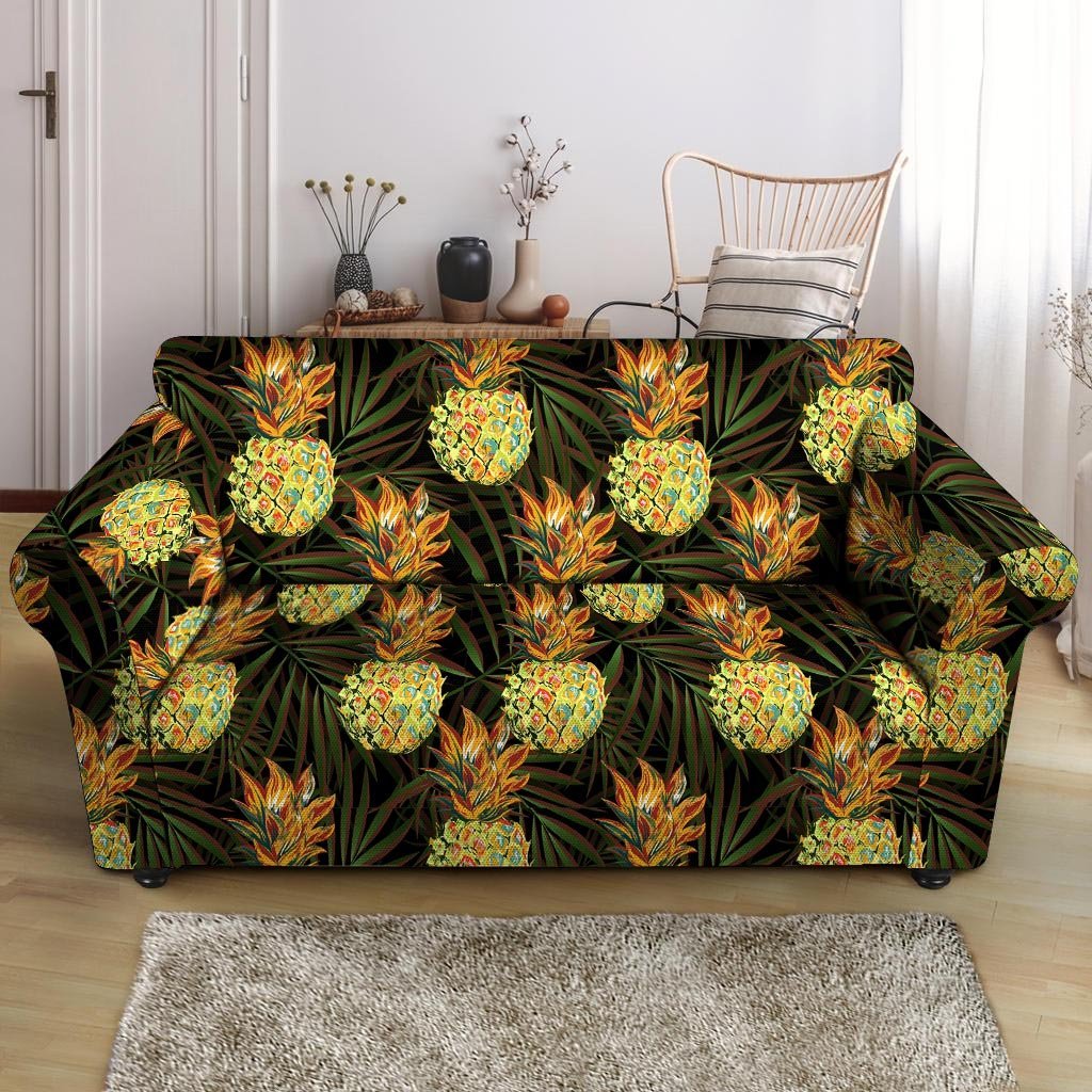 Hawaiian Golden Pineapple Edm Print Loveseat Cover-grizzshop