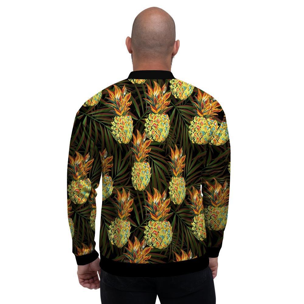 Hawaiian Golden Pineapple Edm Print Men's Bomber Jacket-grizzshop