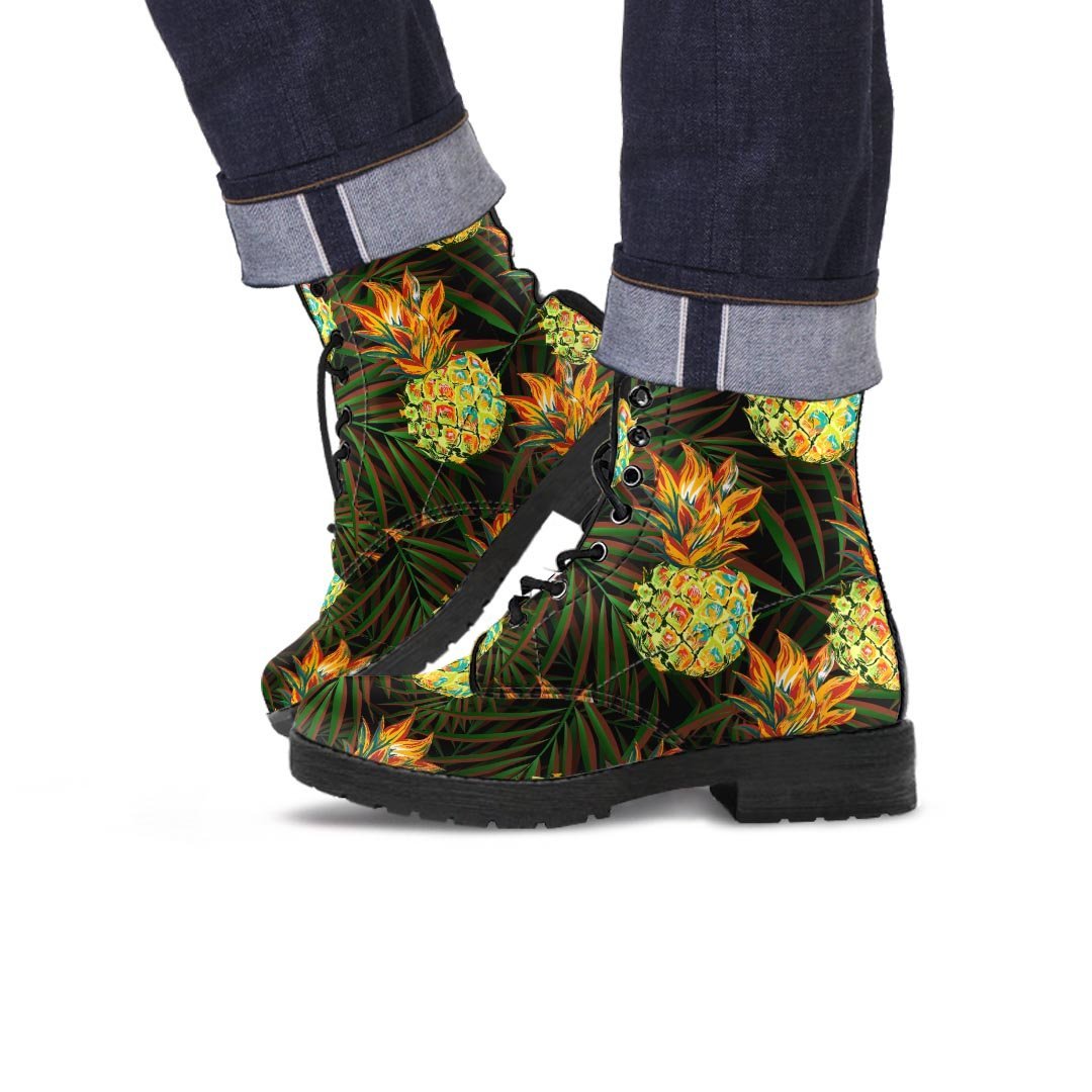 Hawaiian Golden Pineapple Edm Print Men's Boots-grizzshop