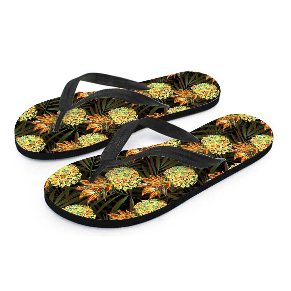 Hawaiian Golden Pineapple Edm Print Men's Flip Flops-grizzshop