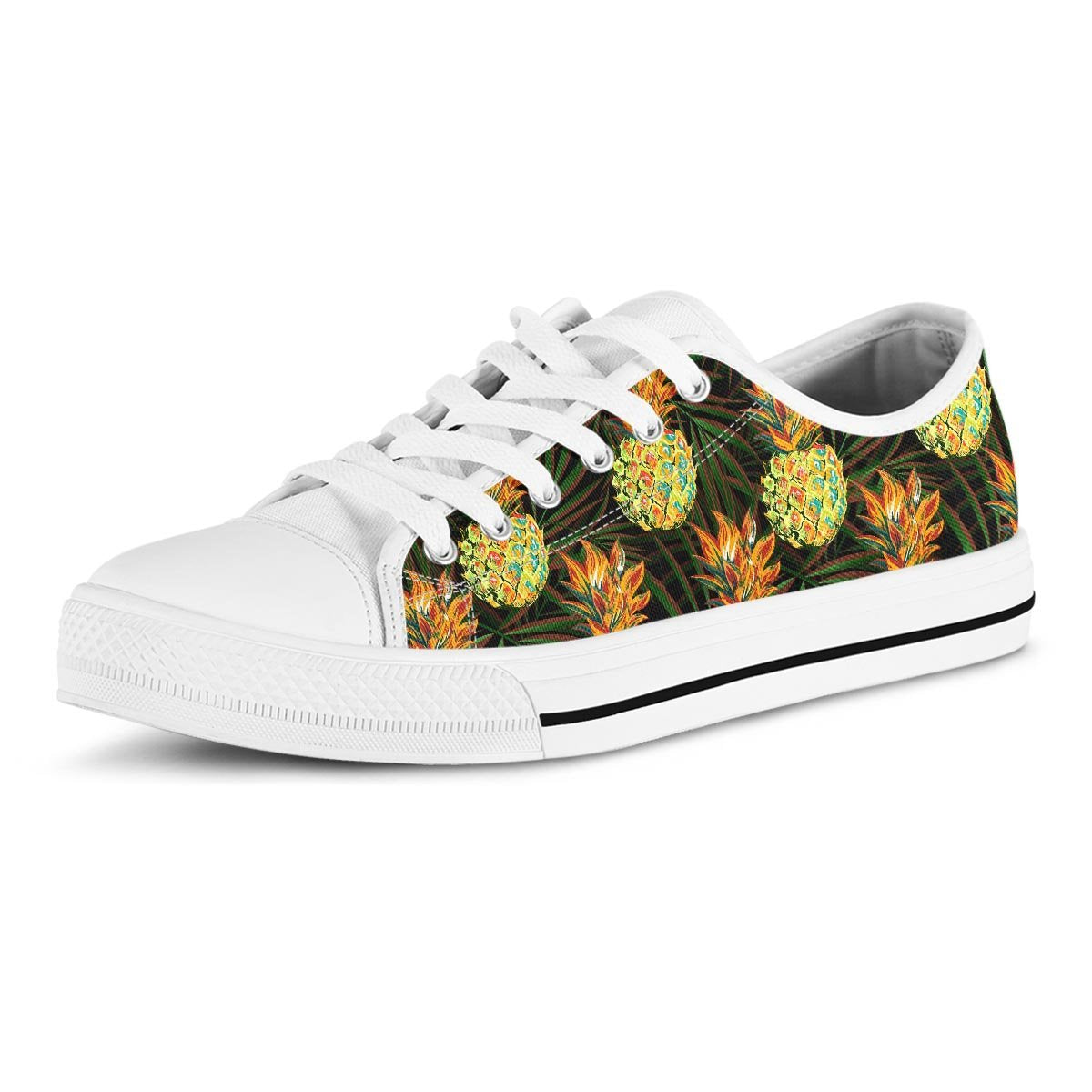 Hawaiian Golden Pineapple Edm Print Men's Low Top Shoes-grizzshop