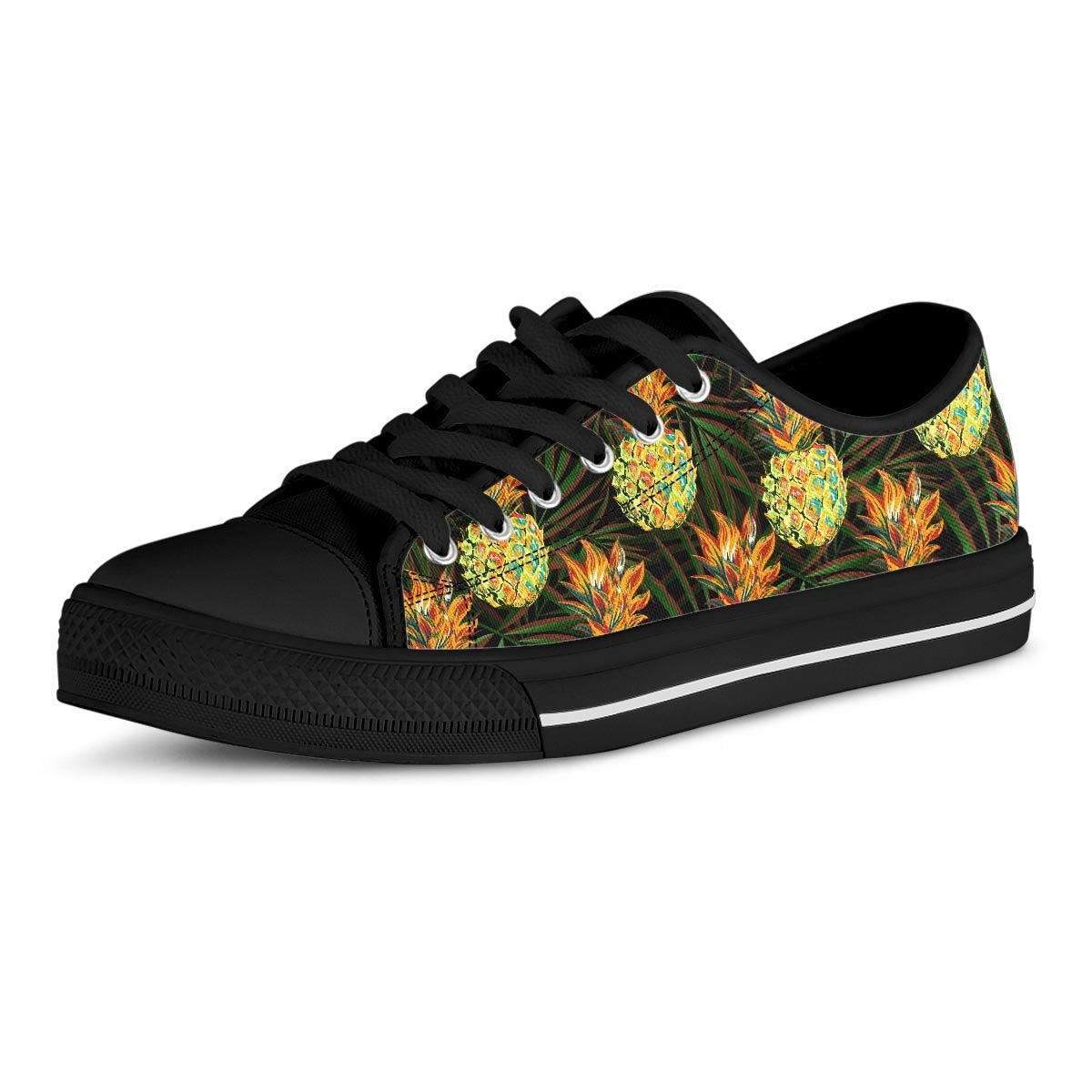 Hawaiian Golden Pineapple Edm Print Men's Low Top Shoes-grizzshop