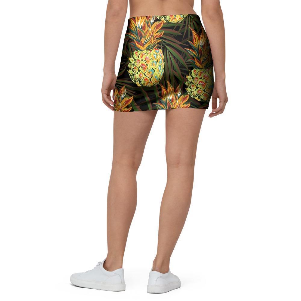 Hawaiian Golden Pineapple Edm Print Mini Skirt-grizzshop