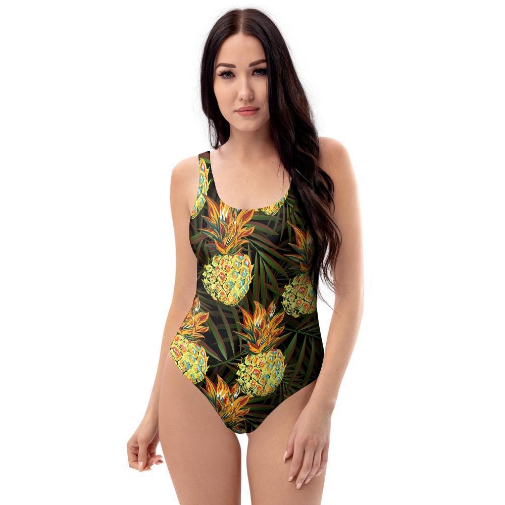 Hawaiian Golden Pineapple Edm Print One Piece Swimsuite-grizzshop