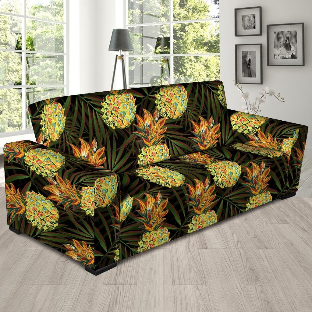 Hawaiian Golden Pineapple Edm Print Sofa Cover-grizzshop