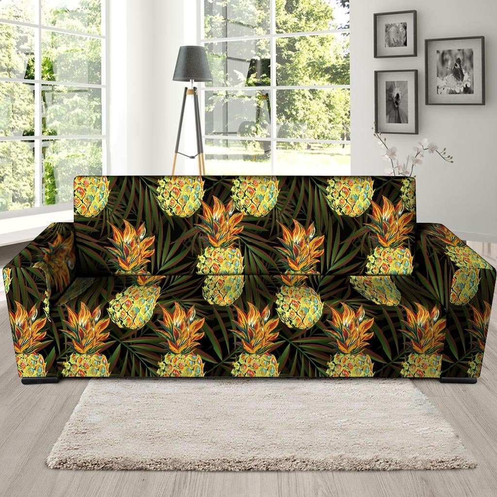 Hawaiian Golden Pineapple Edm Print Sofa Cover-grizzshop