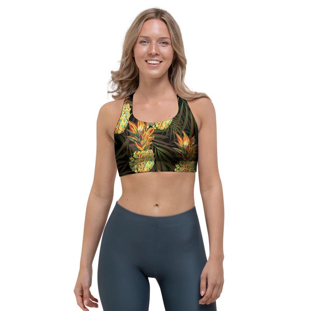 Hawaiian Golden Pineapple Edm Print Sports Bra-grizzshop