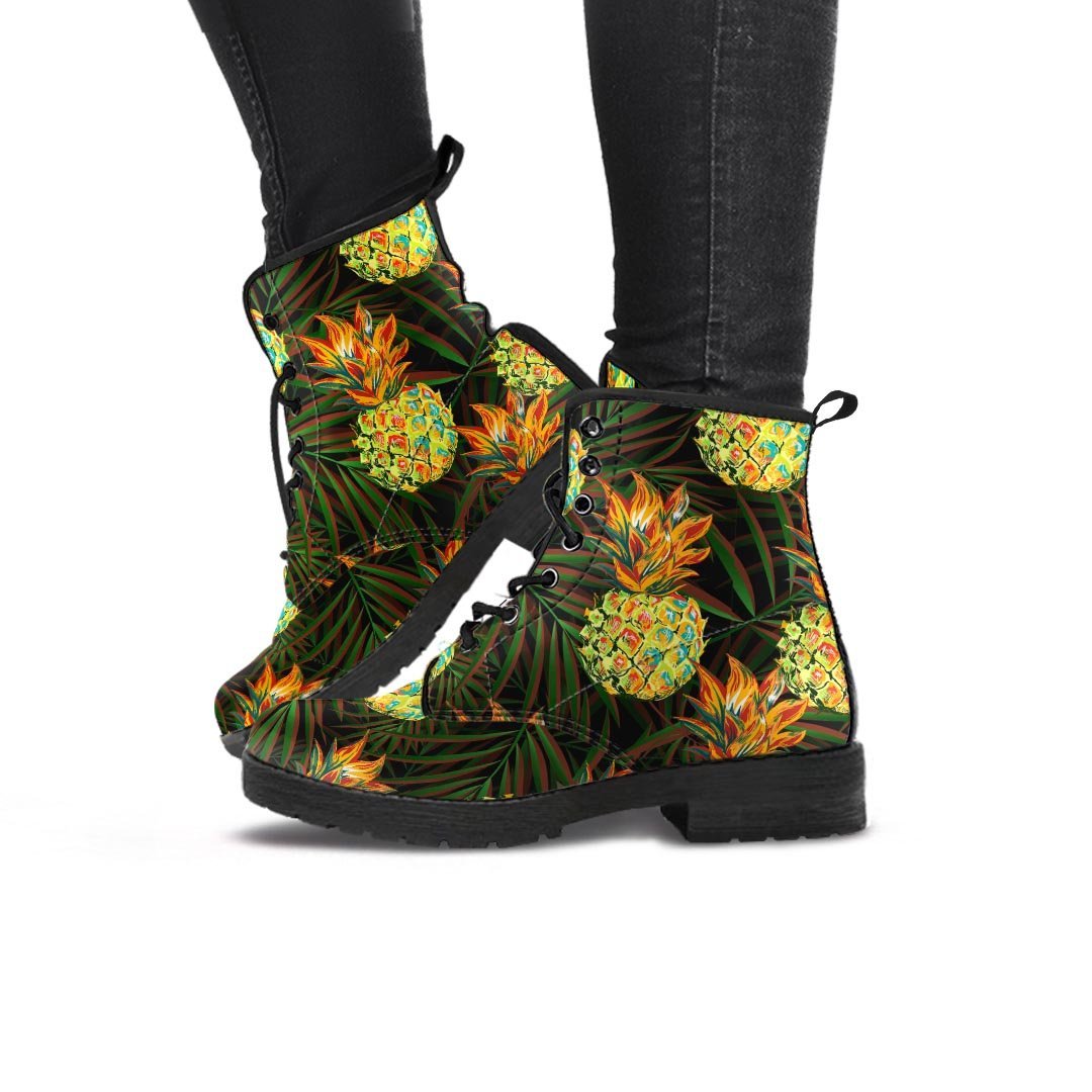 Hawaiian Golden Pineapple Edm Print Women's Boots-grizzshop