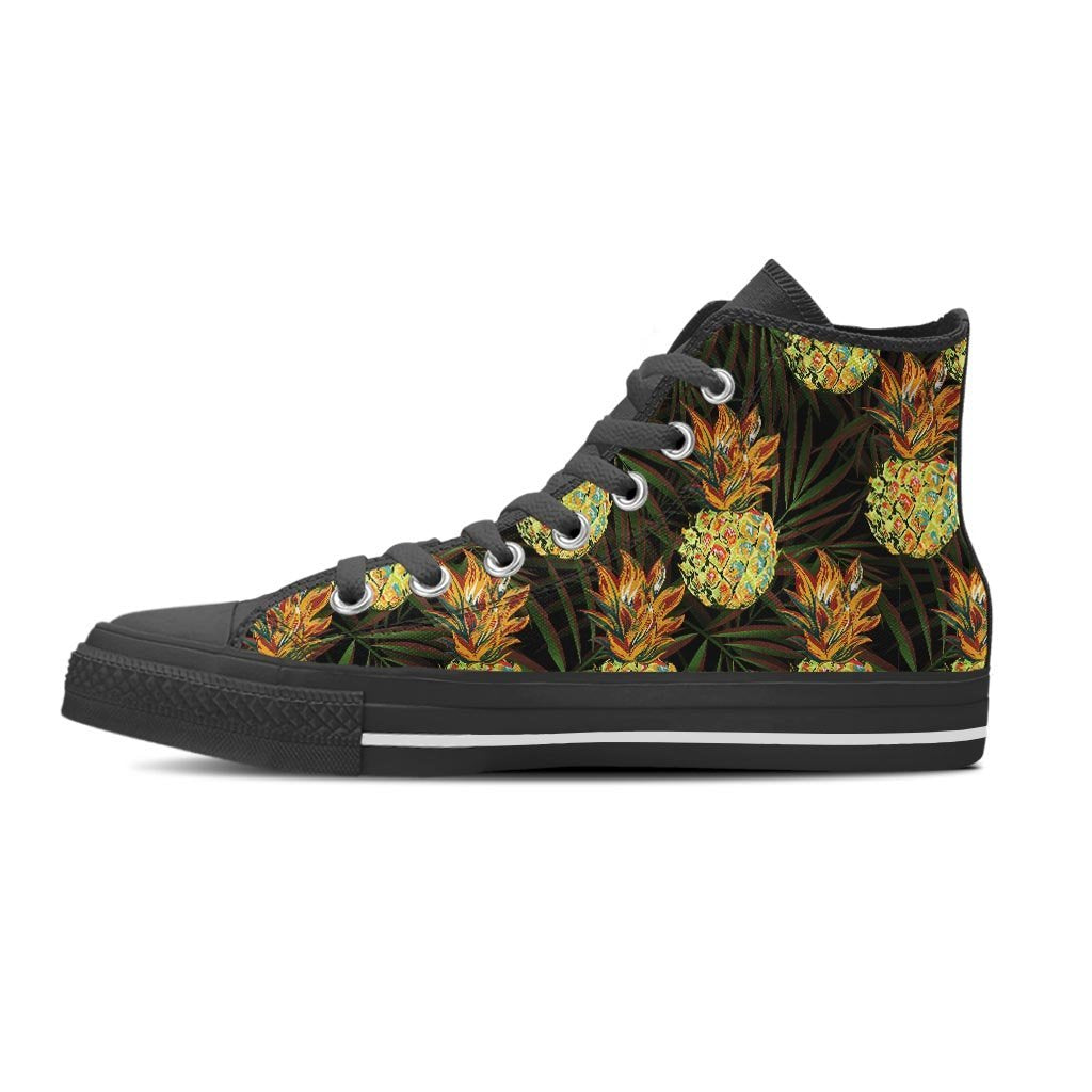 Hawaiian Golden Pineapple Edm Print Women's High Top Shoes-grizzshop