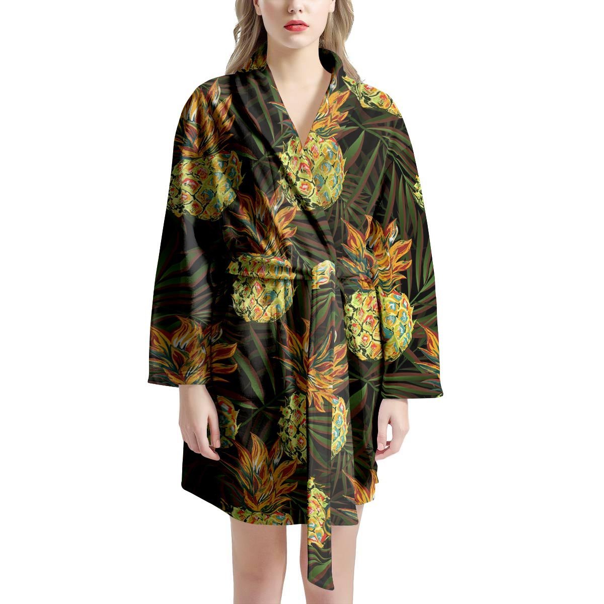 Hawaiian Golden Pineapple Edm Print Women's Robe-grizzshop