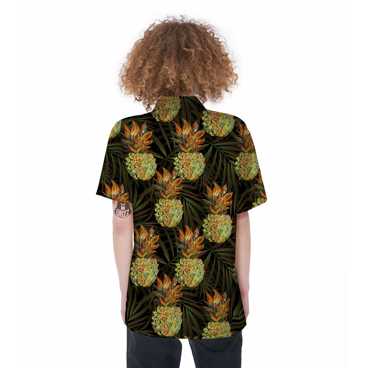 Hawaiian Golden Pineapple Edm Print Women's Short Sleeve Shirts-grizzshop