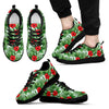 Hawaiian Hibiscus Floral Tropical Flower Palm Leaves Pattern Print Black Sneaker Shoes For Men Women-grizzshop