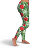 Hawaiian Hibiscus Floral Tropical Flower Palm Leaves Pattern Print Pattern Women Leggings-grizzshop