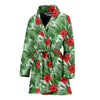 Hawaiian Hibiscus Floral Tropical Flower Palm Leaves Pattern Print Women Long Robe-grizzshop