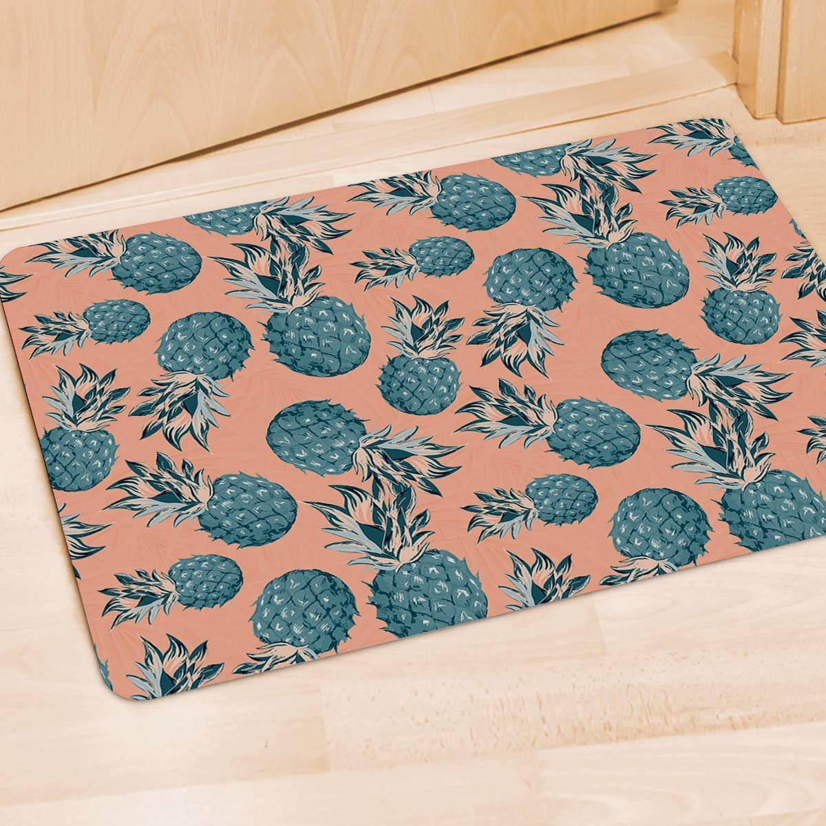 Hawaiian Neon Pineapple Print Door Mat-grizzshop