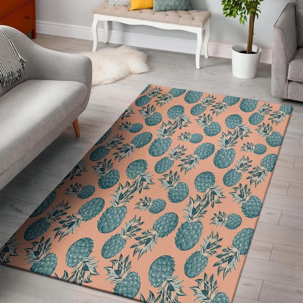 Hawaiian Neon Pineapple Print Floor Mat-grizzshop