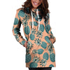 Hawaiian Neon Pineapple Print Hoodie Dress-grizzshop