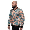 Hawaiian Neon Pineapple Print Men's Bomber Jacket-grizzshop