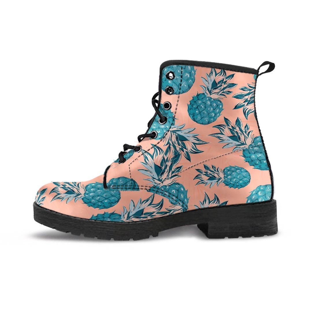 Hawaiian Neon Pineapple Print Men's Boots-grizzshop