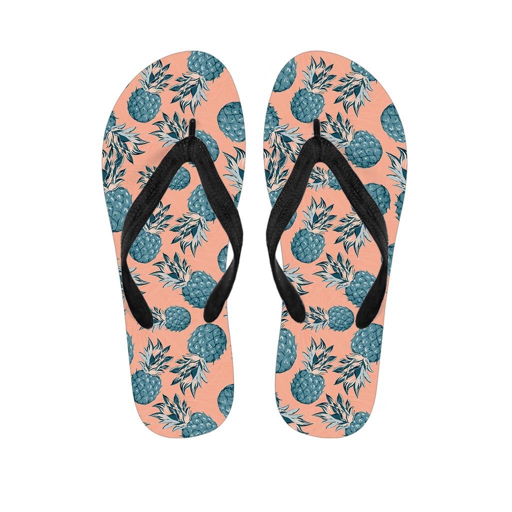 Hawaiian Neon Pineapple Print Men's Flip Flops-grizzshop