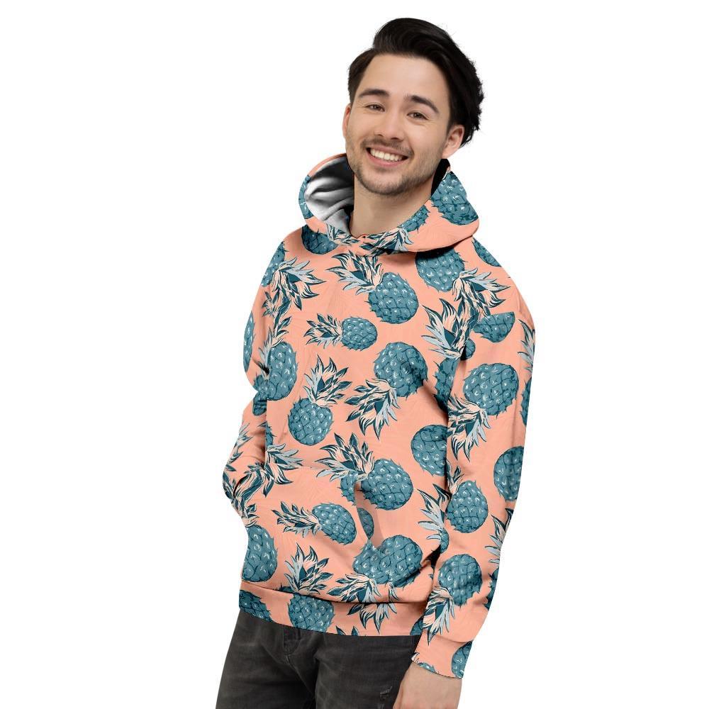 Hawaiian Neon Pineapple Print Men's Hoodie-grizzshop