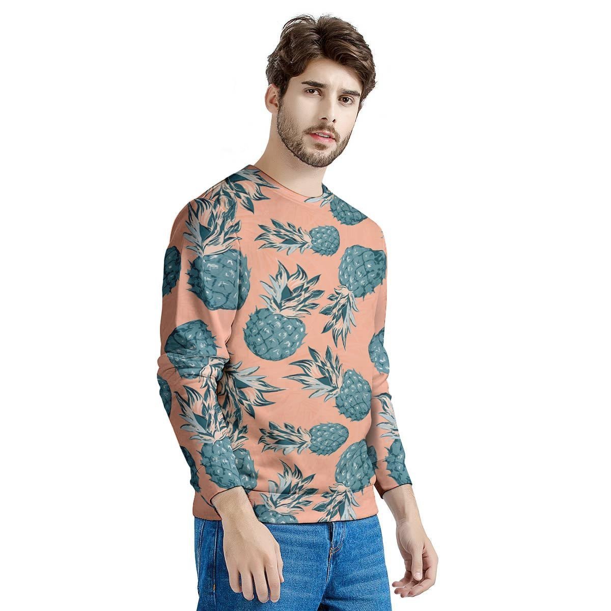 Hawaiian Neon Pineapple Print Men's Sweatshirt-grizzshop