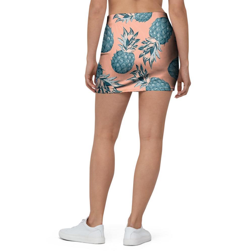 Hawaiian Neon Pineapple Print Mini Skirt-grizzshop