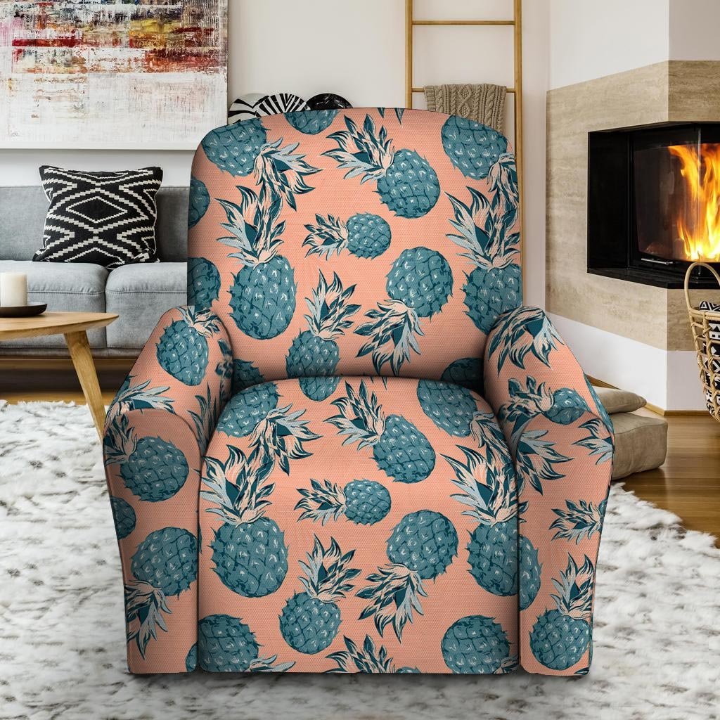 Hawaiian Neon Pineapple Print Recliner Cover-grizzshop