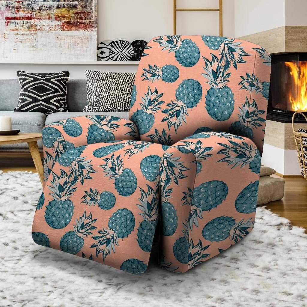 Hawaiian Neon Pineapple Print Recliner Cover-grizzshop