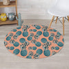 Hawaiian Neon Pineapple Print Round Rug-grizzshop