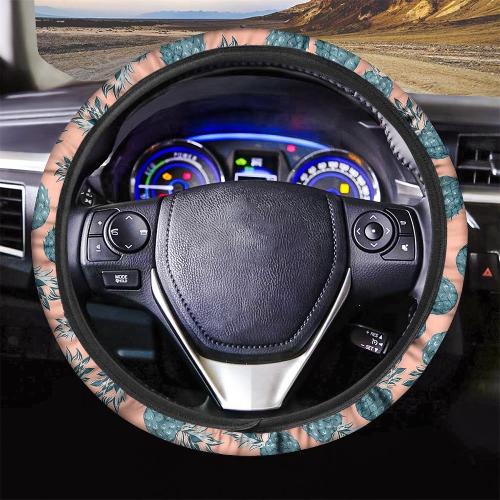 Hawaiian Neon Pineapple Print Steering Wheel Cover-grizzshop