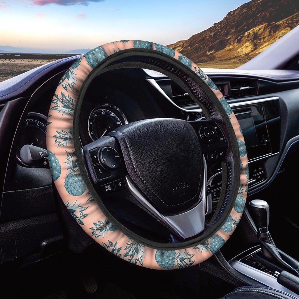 Hawaiian Neon Pineapple Print Steering Wheel Cover-grizzshop