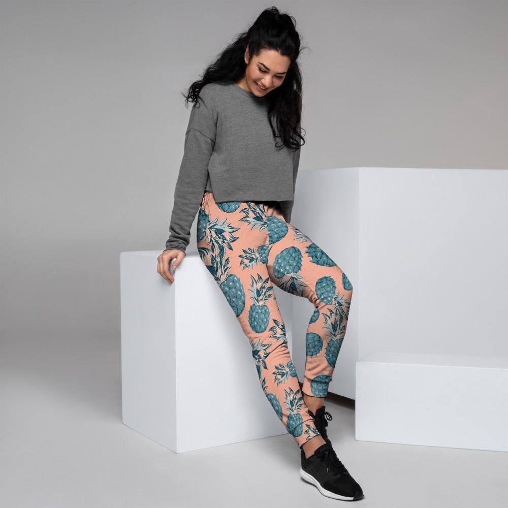 Hawaiian Neon Pineapple Print Women's Joggers-grizzshop