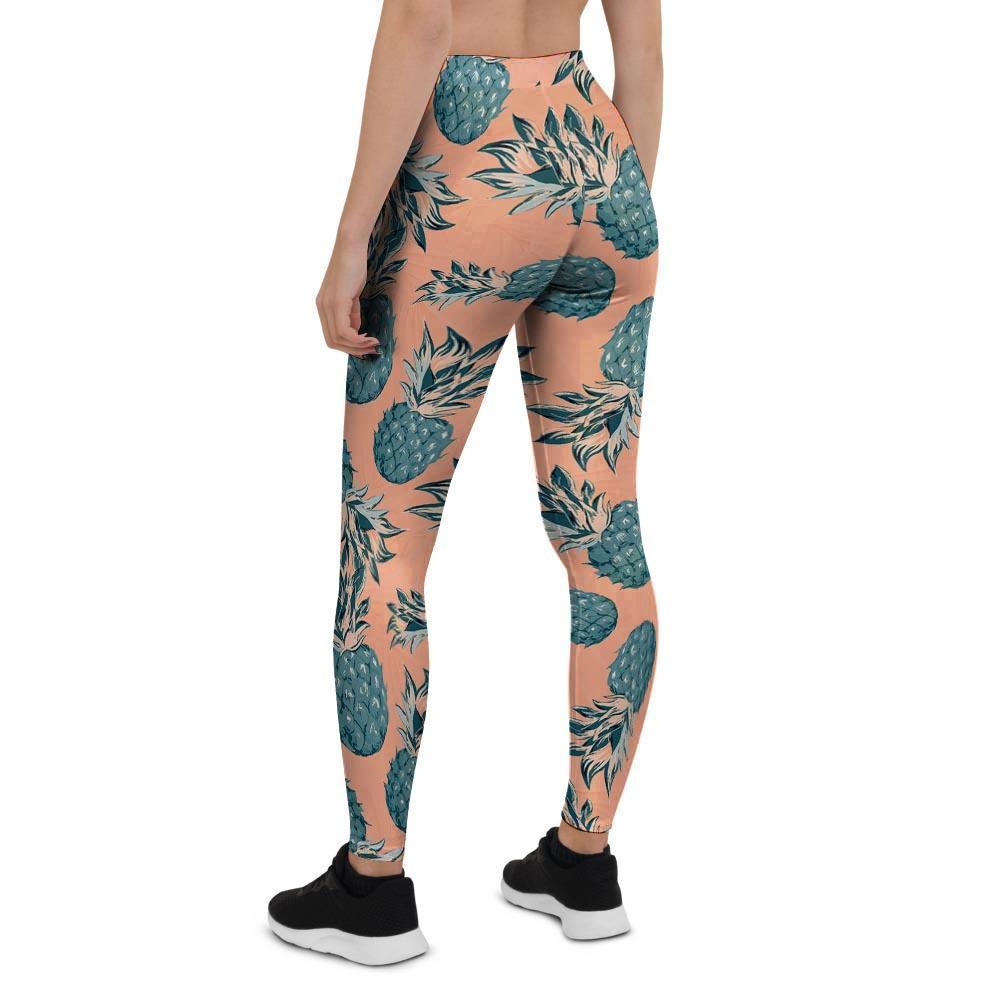 Hawaiian Neon Pineapple Print Women's Leggings-grizzshop