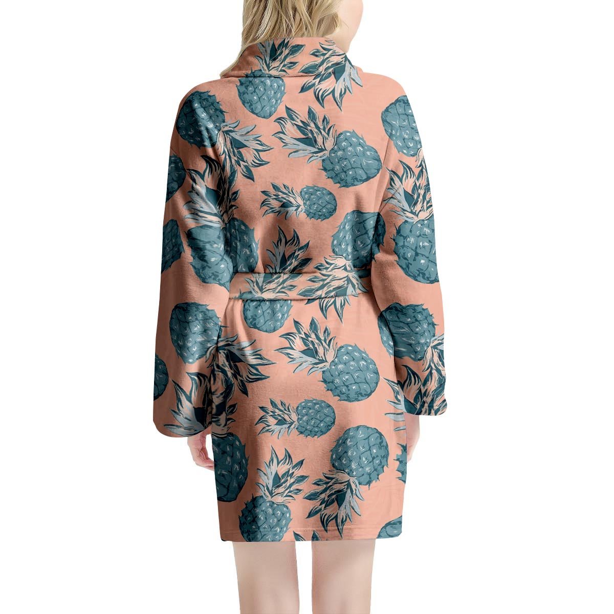 Hawaiian Neon Pineapple Print Women's Robe-grizzshop