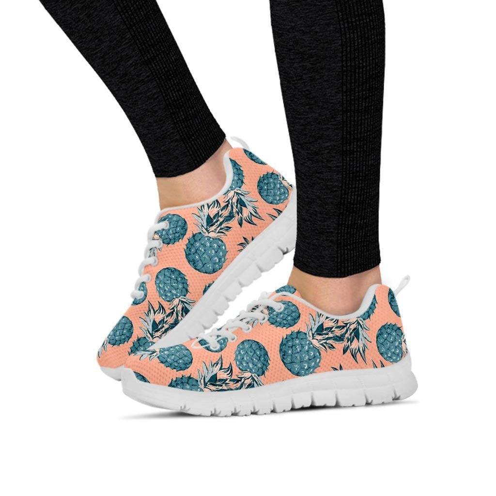 Hawaiian Neon Pineapple Print Women's Sneakers-grizzshop