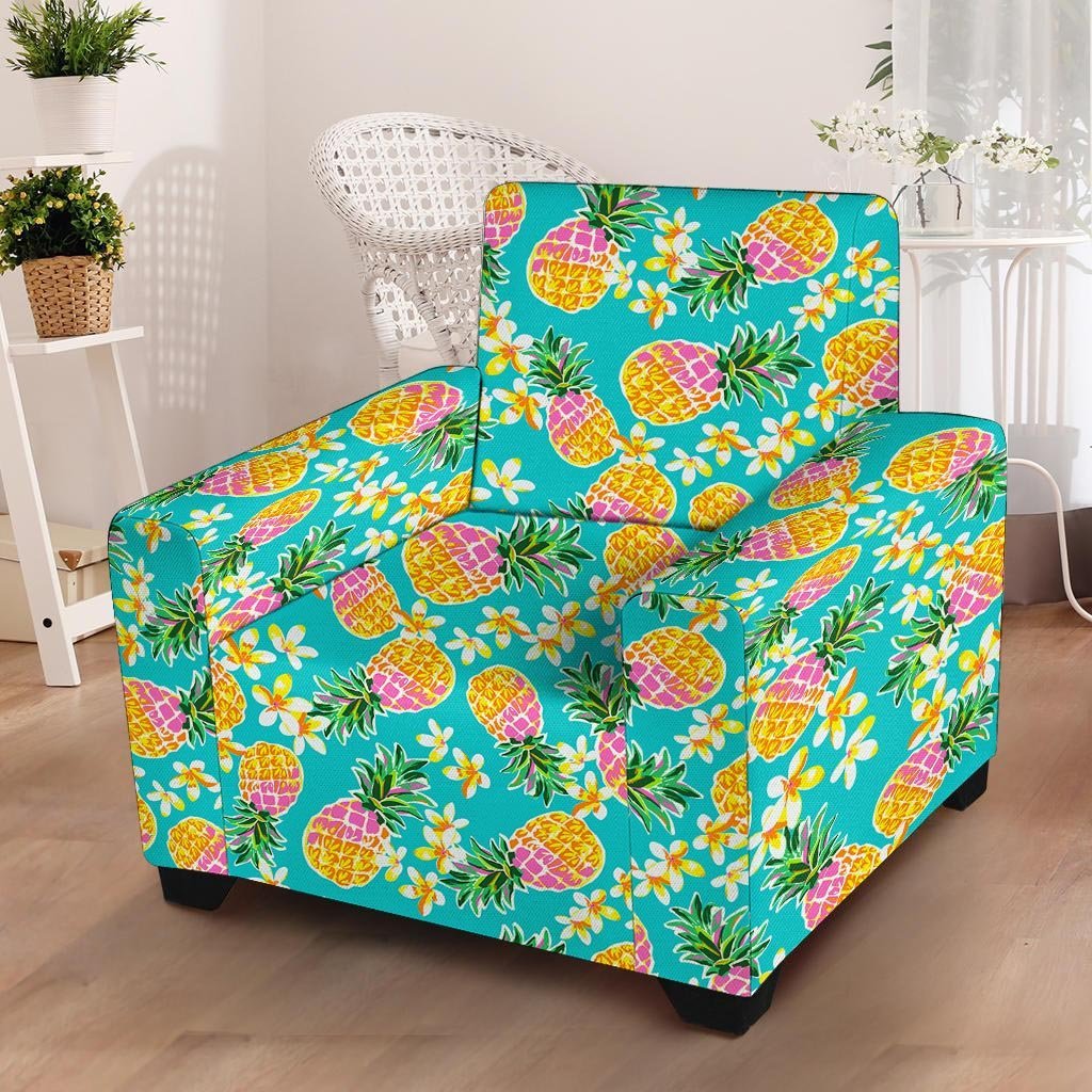 Hawaiian Pineapple Print Armchair Cover-grizzshop