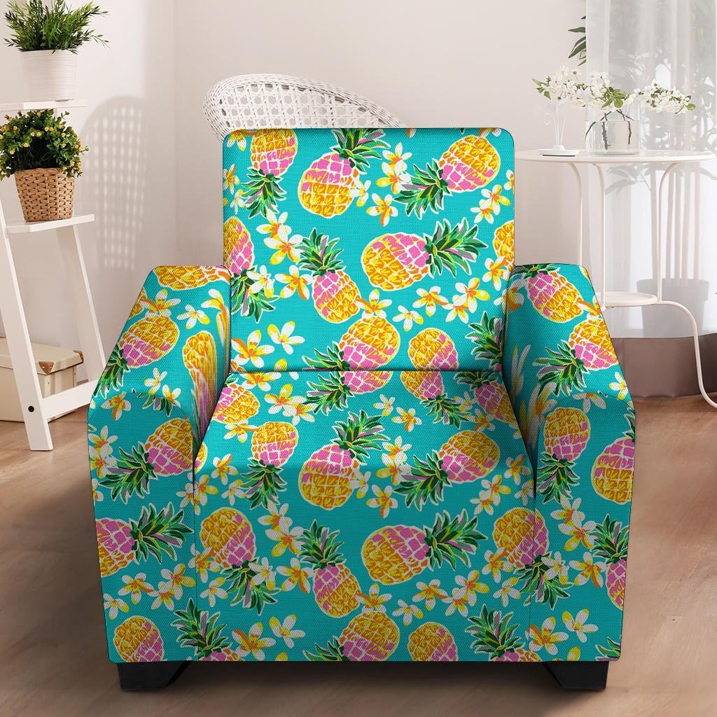 Hawaiian Pineapple Print Armchair Cover-grizzshop