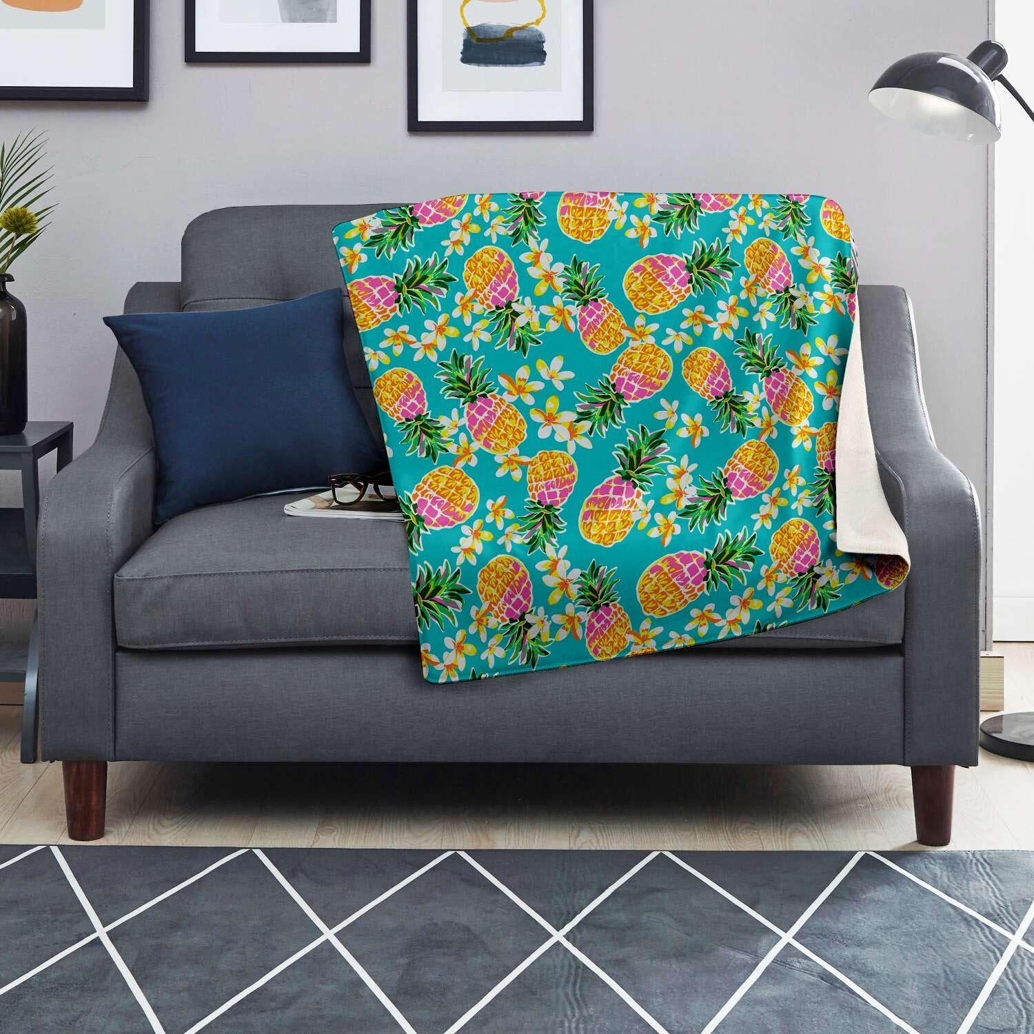 Hawaiian Pineapple Print Blanket-grizzshop