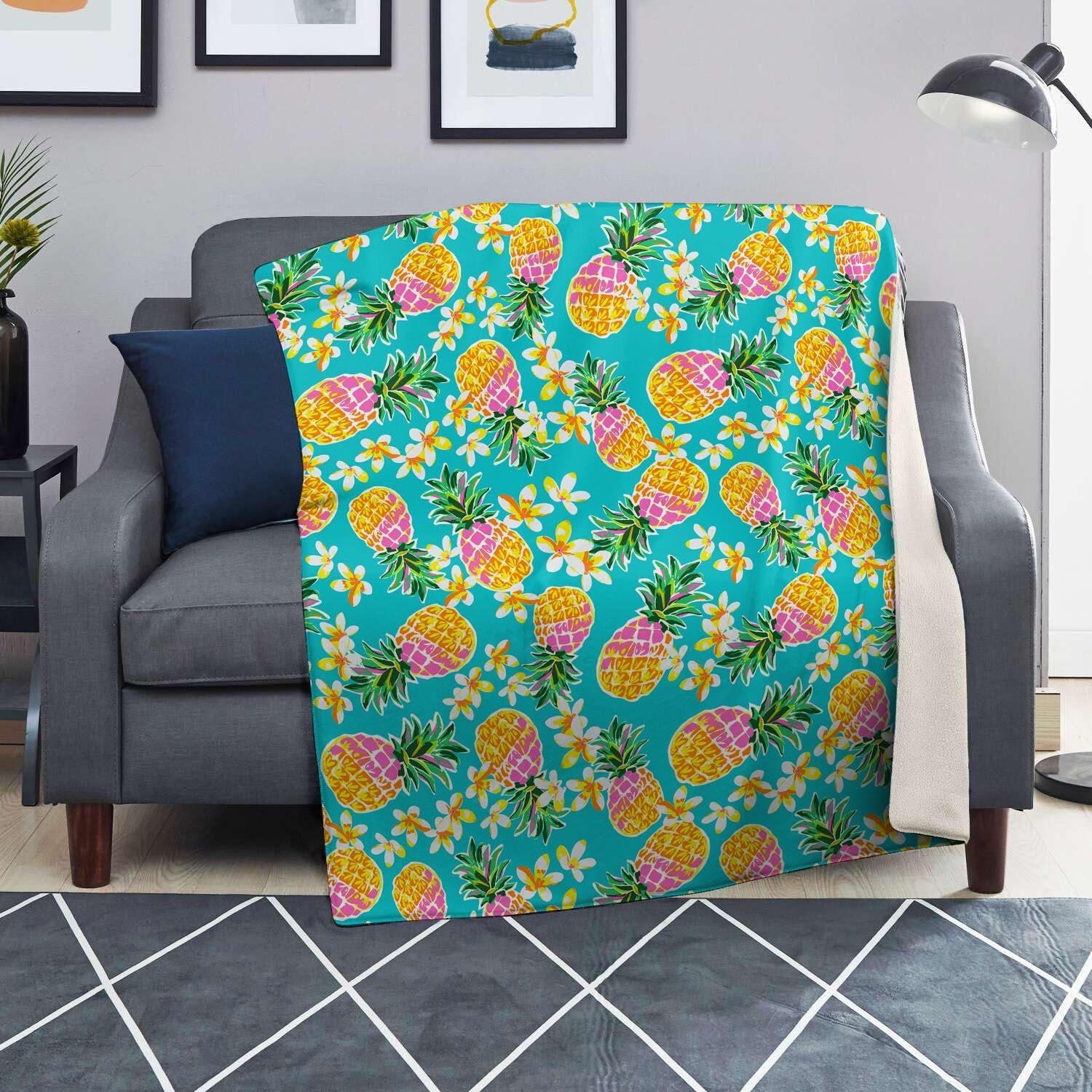 Hawaiian Pineapple Print Blanket-grizzshop